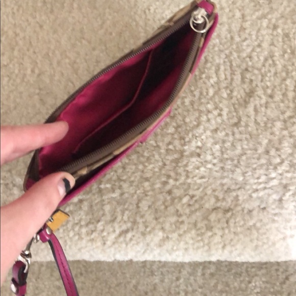 Brown and Pink Coach wristlet - Picture 2 of 2